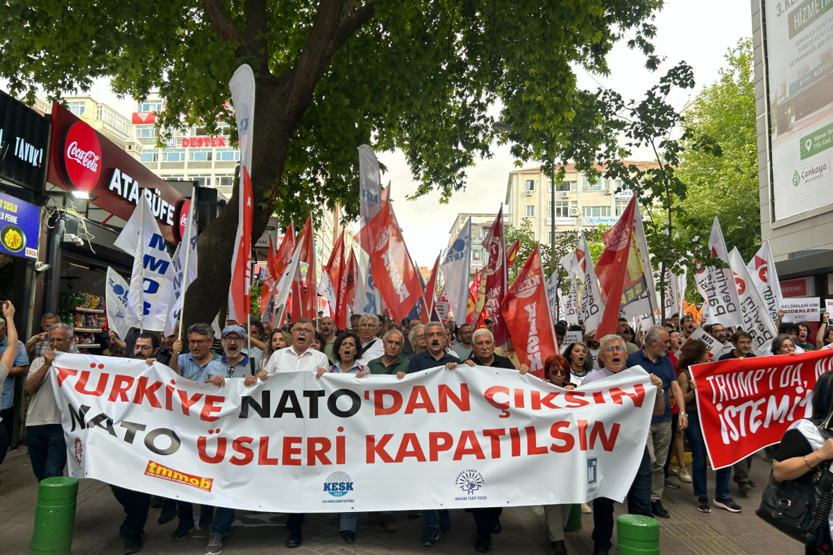 Ankara'da NATO protestosu: "Türkiye NATO'dan çıkmalı, üsler kapatılmalı"