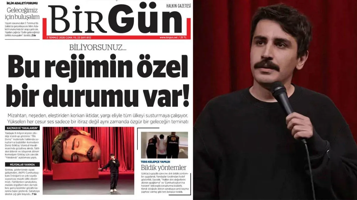 Tutuklu komedyen Deniz Göktaş'tan BirGün'e teşekkür