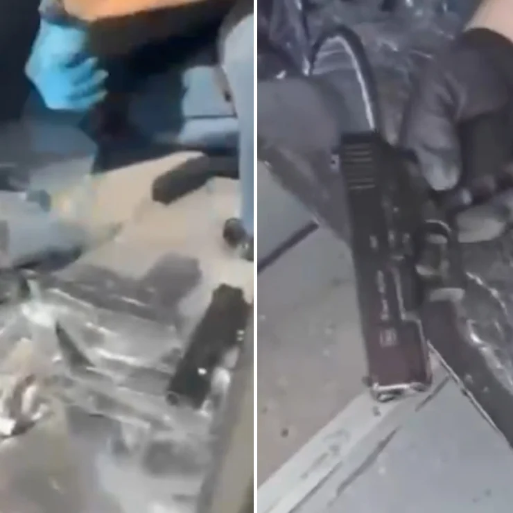 Yolcu otobüsünün gizli bölmesinden 120 tabanca çıktı