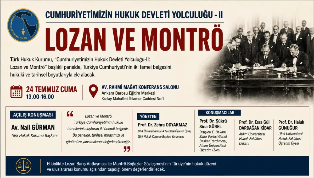 Türk Hukuk Kurumu'ndan 'Lozan ve Montrö' paneli