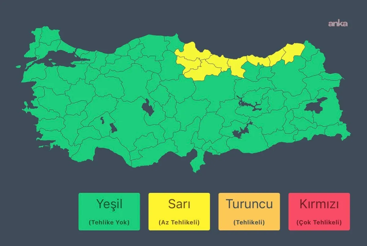 Meteoroloji'den Orta ve Doğu Karadeniz için kuvvetli yağış uyarısı